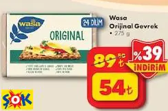 WASA ORİGİNAL GEVREK 275 G WASA ORİGİNAL GEVREK 275 G